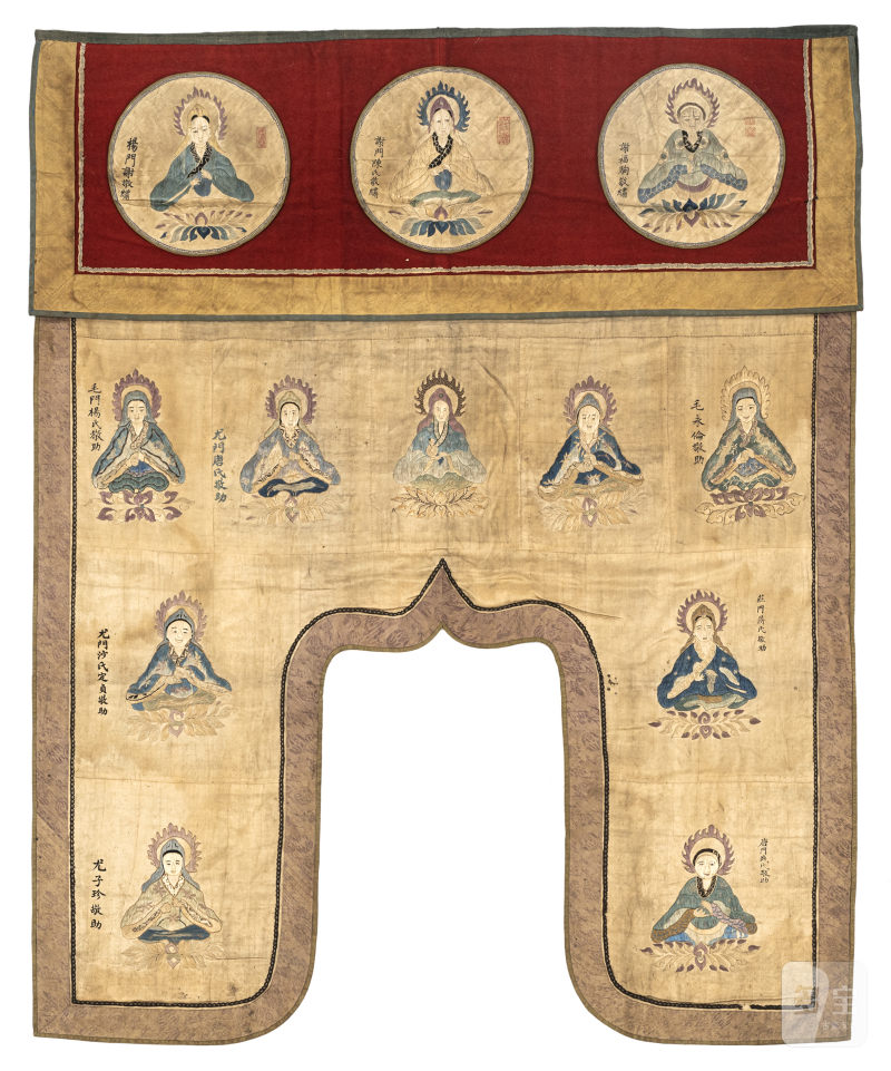 A hanging for a sacred space featuring twelve lamas - 图1